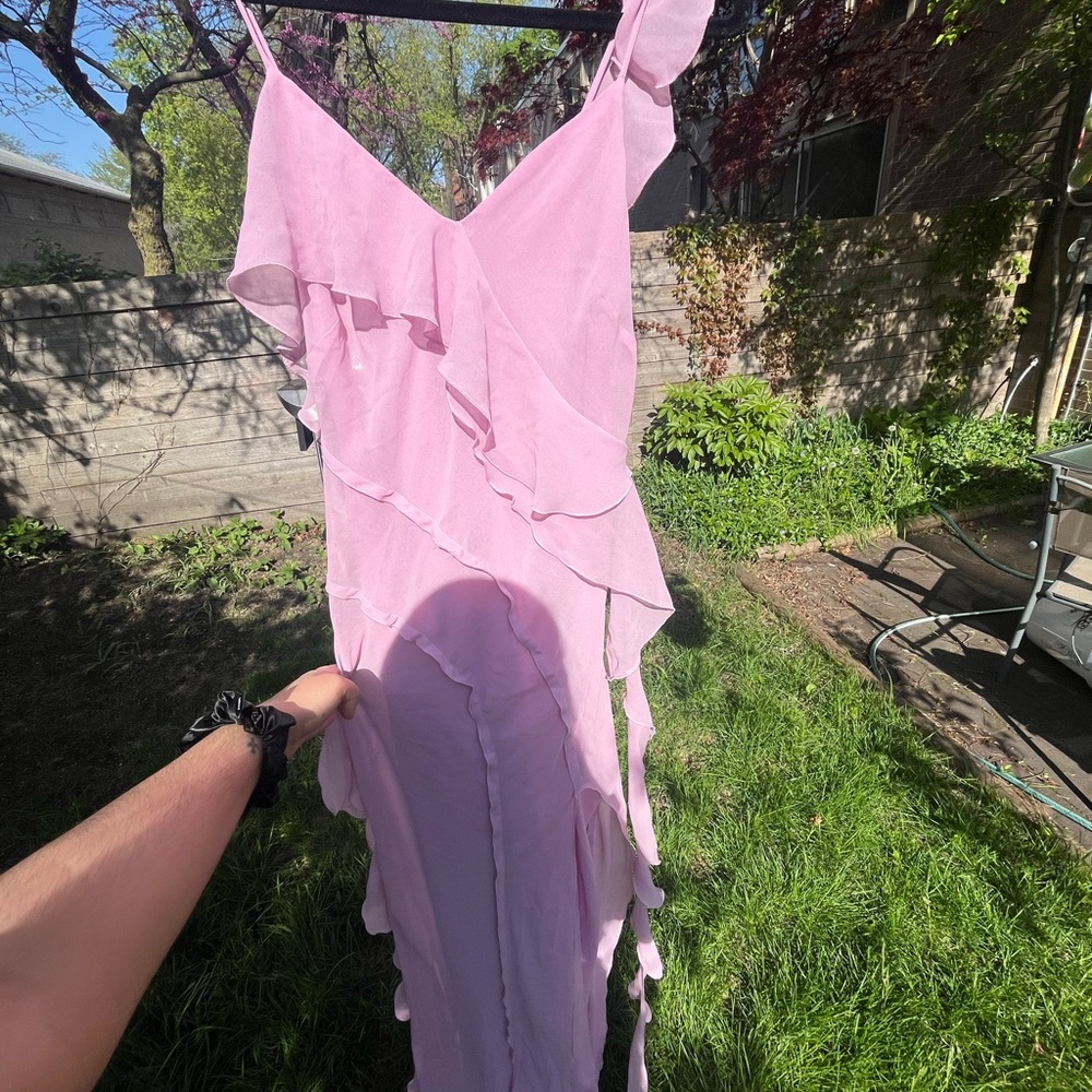 Elegant Pink Ruffle Dress
